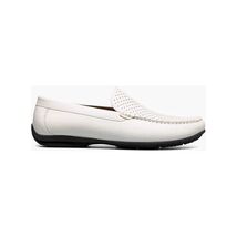 Stacy Adams Conroy Moc Toe Perf Slip-On Casual Shoes White 25702-100 image 2