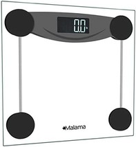 Malama Digital Body Weight Bathroom Scale, Weighing Scale With Step-On, Black - £26.86 GBP