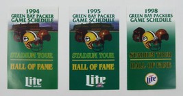 Green Bay Packers 1990s Football Pocket Schedules Lot of 3 - $12.86