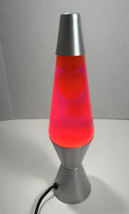 Lava Lamp 14.5 Inch Tall Classic Silver BASE-PINK LAVA-PURPLE Liquid H2104 - £31.35 GBP