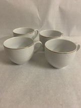 Noritake Contemporary Fine China Coffee Tea cups, Arctic Gold 4001 Set of 4 C... - $24.74
