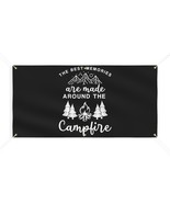 Personalized Black and White Camping Vinyl Banner with &quot;Best Memories Ar... - £41.37 GBP+