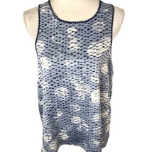 Lou &amp; Grey Womens Sleeveless Top Size Large Blue Textured Open Tie Back - £15.37 GBP