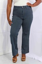 Judy Blue Cassidy Full Size High Waisted Tummy Control Striped Straight Jeans - £35.71 GBP