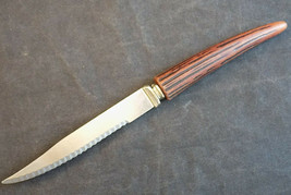 Vintage Steak Knife w/ Faux Bone Bakelite Handle Serrated Stainless Steel Blade - £6.99 GBP