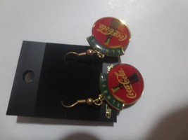 The Coca-Cola Company  metal disc with Swirl Earrings 1994 - £7.91 GBP