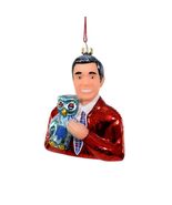 MISTER ROGERS ORNAMENT 4&quot; Glass Bust Iconic Childrens TV Christmas Tree NEW - $18.95