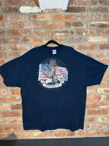 Primary image for America Land Of The Free Vintage Alstyle Apparel T-shirt  3XL Eagle USA Flag