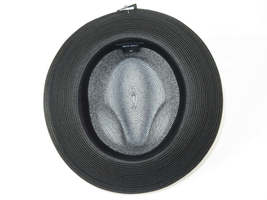 Men's Milani Straw Braided Fedora Hat Soft Crushable FDS-006 Black/White image 5