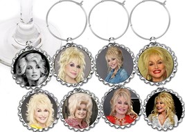 Dolly Parton decor party wine glass cup charms markers 8 party favors - $11.87