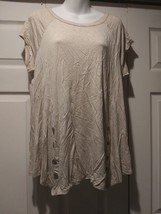 Boutique Brand Women&#39;s Emerald Tan  Top Blouse SZ 2XL - $9.99