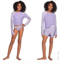 Roxy Girls Boys Swim Set Purple 3-Piece UPF 50 Rash Guard Bikini Bottom ... - $817.10 MXN