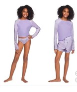 Roxy Girls Boys Swim Set Purple 3-Piece UPF 50 Rash Guard Bikini Bottom ... - $58.96 CAD