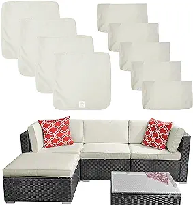 9Pack Outdoor Seat And Back Cushions Replacement Covers Fit For 5 Pieces... - $185.99