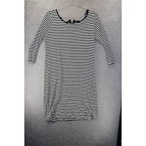 Workshop Womens T Shirt Dress Black White Striped Scoop Neck Long Sleeve XL - £14.55 GBP