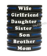 Thin Blue Line Wristband Bracelet - Your Choice of Family Member Police ... - £3.10 GBP