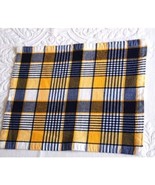 Dansk Place Mats Ritva Puotila Set of 2 Navy Blue Yellow White Plaid  Li... - $31.08 CAD