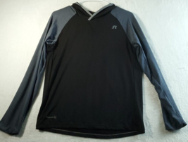 Russell Hoodie Youth Size XL Black Gray Knit Long Sleeve Logo Dri-Power - $13.89