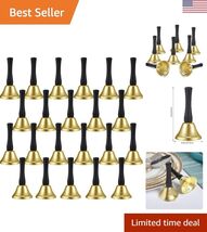 24 Pieces Silver Steel Service Handbells Black Wooden Handle Diatonic Me... - $59.76