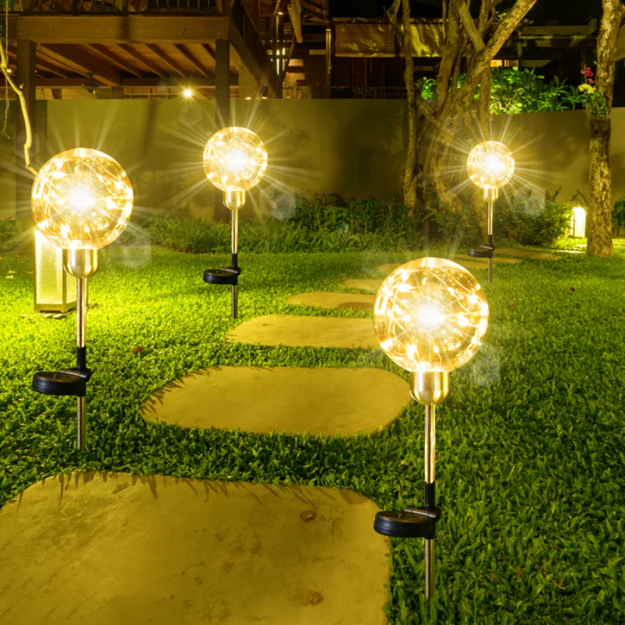 Solar Reed Light LED IP65 Waterproof Copper Wire Lawn Lamp Garden Decorative Bal - £164.09 GBP