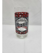 Vintage Enjoy Coca Cola Tiffany Stained Glass Style Drinking Glass Red A... - £11.06 GBP