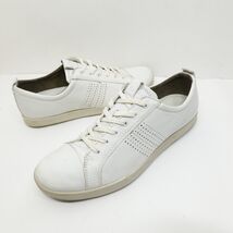 Ecco Collin 2.0 Mens Size 12 White Leather Casual Classic Lace Up Shoes ... - $35.99