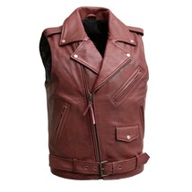 Motorcycle Vest Roller - A Symetrical Vest Ref M200-Mod Leather Vest By ... - £117.20 GBP