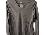 Faded Glory T shirt Womens Size M  Brown Long Sleeved V Neck Heather - $5.54