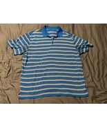 Nike Golf Dri-Fit Tour Performance Polo Blue White Stripe XL Polyester - €9,07 EUR