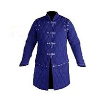 Medieval Thick Padded Blue Color Viking Gambeson for Armor Theater Costume  - £132.98 GBP