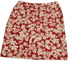 Petite Sophisticate Red &amp; White Floral Skirt - Size 6 - £15.26 GBP