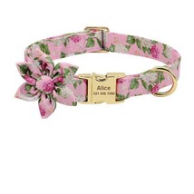 Customizable Floral Print Pet Collar With Engraved Id Tag - Personalized Dog And - £16.65 GBP+