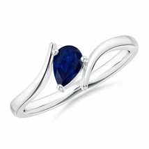 ANGARA Bypass Pear-Shaped Blue Sapphire Ring for Women, Girls in 14K Solid Gold - £438.04 GBP