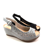 Lady Couture Anita Mid Wedge Embellished Dress Slingback Sandal Choose S... - $79.99
