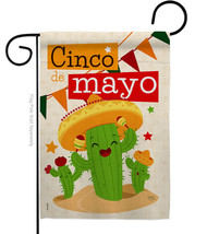 Cactus Fiesta Cinco De Mayo Garden Flag 13 X18.5 Double-Sided House Banner - $19.97