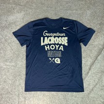 Georgetown Hoyas Mens Shirt Navy Gray Tee T Nike Dri Fit Lacrosse Sports... - $18.98