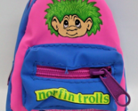 Norfin Trolls Miniature Backpack Keychain 3&quot; Vintage 1992 Pink Blue PVC - $22.09