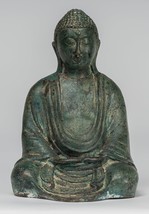 Ancien Japonais Style Bronze Assis Méditation Amitabha Buddha Statue - 18cm/7 &quot; - £144.78 GBP