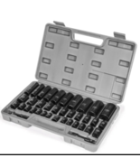 Stark 38pc impact socket set 6 point SAE & Metric 3/8, 1/2 drive ext bar & case  - $830.31 MXN