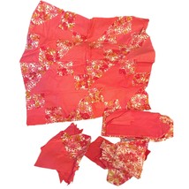 Pink Floral Vintage Quilt Pieces Ready to Finish - Small Project  - $20.90