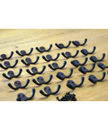 25 BLACK COAT HOOKS, DOUBLE, BLACK, SIMPLE, MINIMALIST, HALL TREE, COAT ... - £27.64 GBP