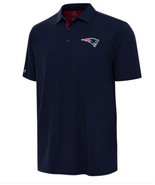 Antigua New England Patriots Mens Polo Navy Blue Shirt NFL Moisture Wicking - $94.67 CAD