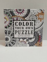 Color Your Own Puzzle DIY 18” X 24” 300 Piece Paisley Floral Print NEW S... - $19.99
