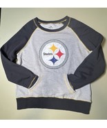 Majestic Pittsburgh Steelers Sweatshirt With Front Pocket Gray Black Men... - $418.22 MXN