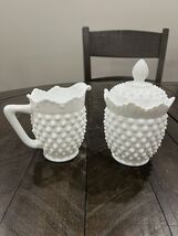 Fenton Milk Glass Hobnail Creamer/Sugar Set Heavy-5441. No Chips/cracks - $724.92 MXN