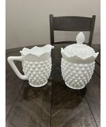 Fenton Milk Glass Hobnail Creamer/Sugar Set Heavy-5441. No Chips/cracks - $724.92 MXN