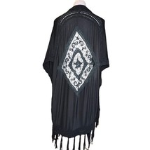 Leana Paris Celia Cardigan Black Swimsuit Coverup Women One Size Lace Ta... - $9.84