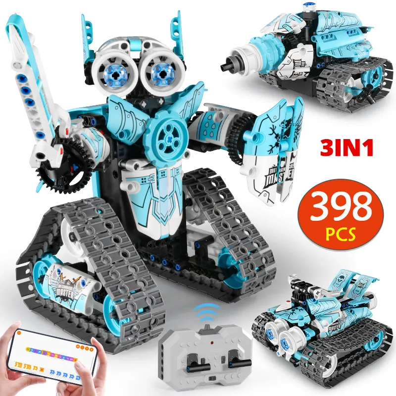 3 in 1 Weapon RC Robot Racing Car Off-road Vehicle Building Blocks Remote - £47.59 GBP