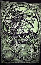Traditional Jaipur Tie Dye Shenron Dragon Wall Art Poster, Celtic Wall Decor, Bo - £7.98 GBP