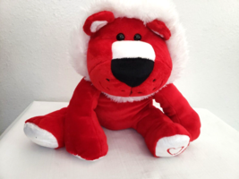 Walmart Valentine Lion Plush Stuffed Animal Red White Heart on Foot - £23.33 GBP